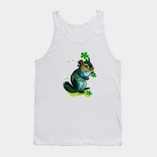 Leprechaun Four Leaf Clover Squirrel, Saint Patrick's Day Tank Top